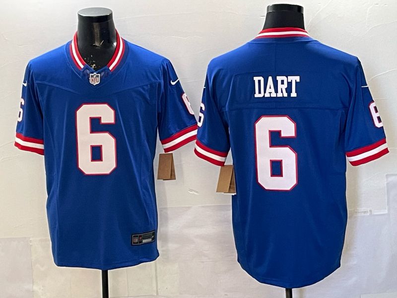 Men 2025 Nike New York Giants #6 Dart Blue 3th generation Thorwback Limited NFL Jersey 0013